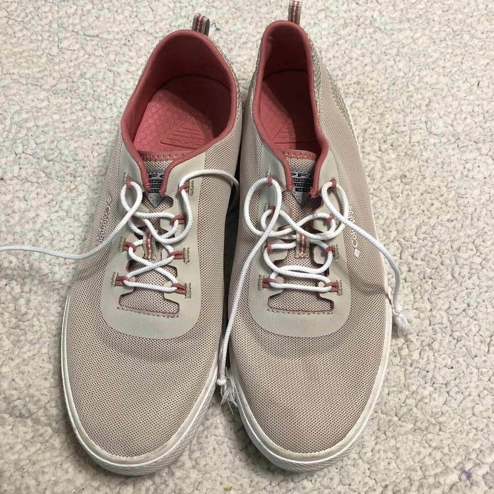 Womens Columbia Dorado PFG Lace Up Boat Shoe‎ BL4629 Pink Tan 9.5